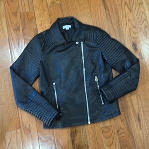 Topshop faux leather moto jacket (size sm)